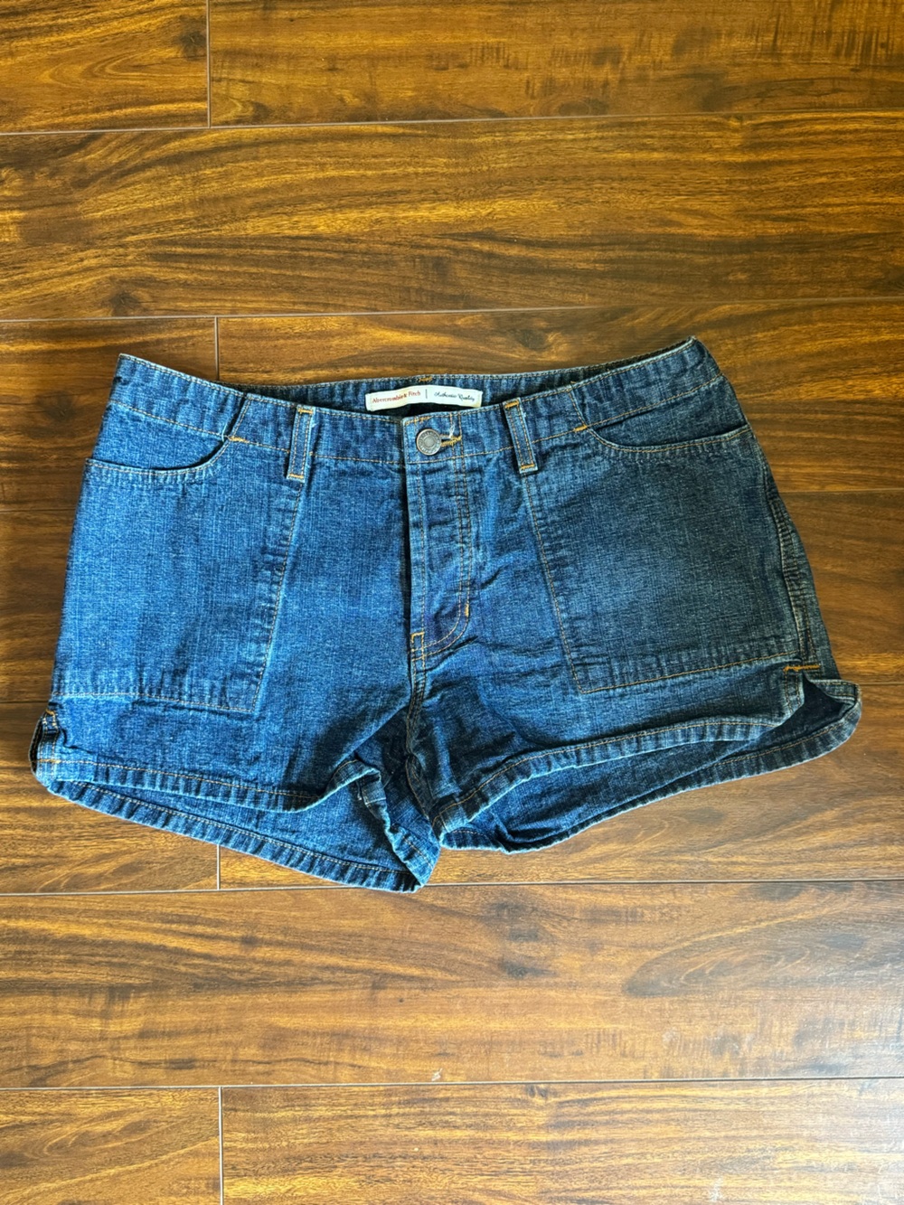 Abercrombie & Fitch Dark Blue Denim Ankle-Length Shorts